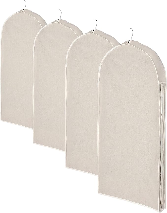 Whitmor Zippered Garment Bag Natural Linen,Large,(Pack of 4)