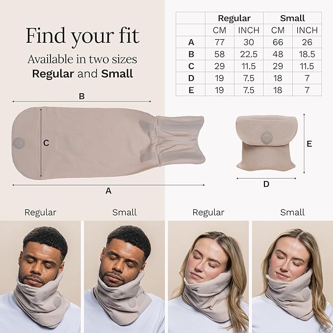 trtl Travel Pillow 2.0 – Scientifically Proven Super Soft Travel Pillow with Premium Head & Neck Support – for Airplane Travel – Machine Washable – Lightweight & Compact – Sand Beige