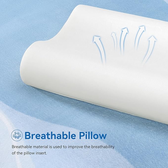 AM AEROMAX Queen Size Soft Contour Memory Foam Pillow, Cervical Pillow for Neck Pain Relief, Neck Orthopedic Sleeping Pillows for Side, Back and Stomach Sleepers.