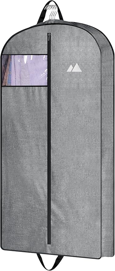 MISSLO 43" Heavy Duty Hanging Garment Bags for Travel Suit Bag for Men Waterproof Oxford Fabric Suit Cover for Traveling Monogrammed Closet Clothes Storage