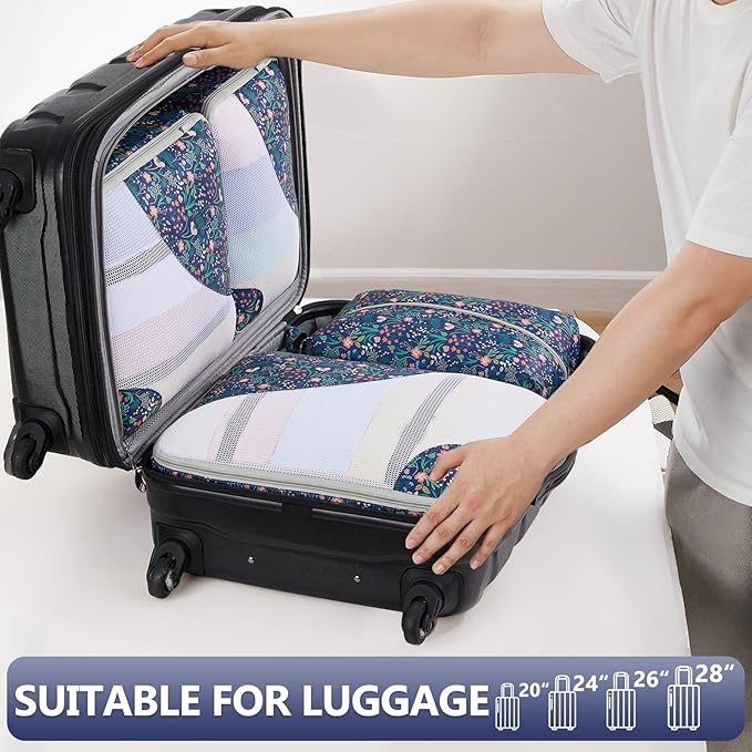 8 Set Packing Cubes for Travel, Gifts for Women Mom,Anti-Tearing Suitcase Organizer for Luggage with Shoe & Hanging Toiletry Bag,OlarHike Vacation Essentials & Accessories for Cruise Ship
