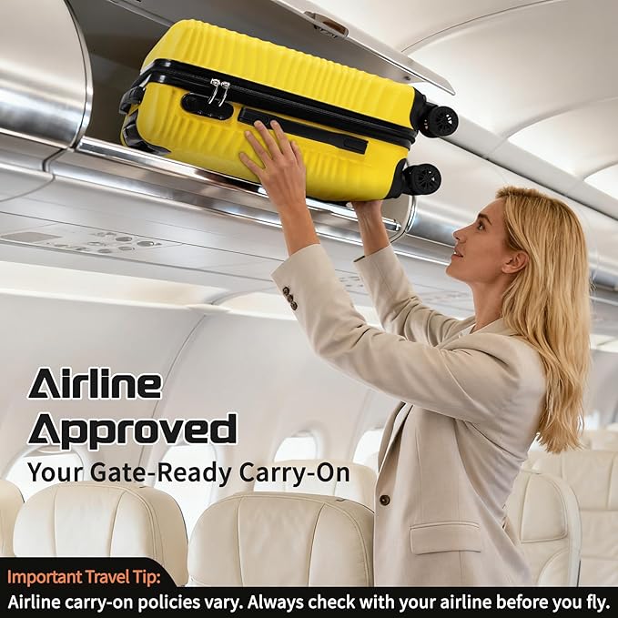 Luggage Sets 3 Piece, ABS Suitcase Set (20/24/28), Hardside luggage with Spinner Wheels, Travel Luggage, 14x8x9 Airline Approved Carry on, Lightweight Luggage with High-Security Lock
