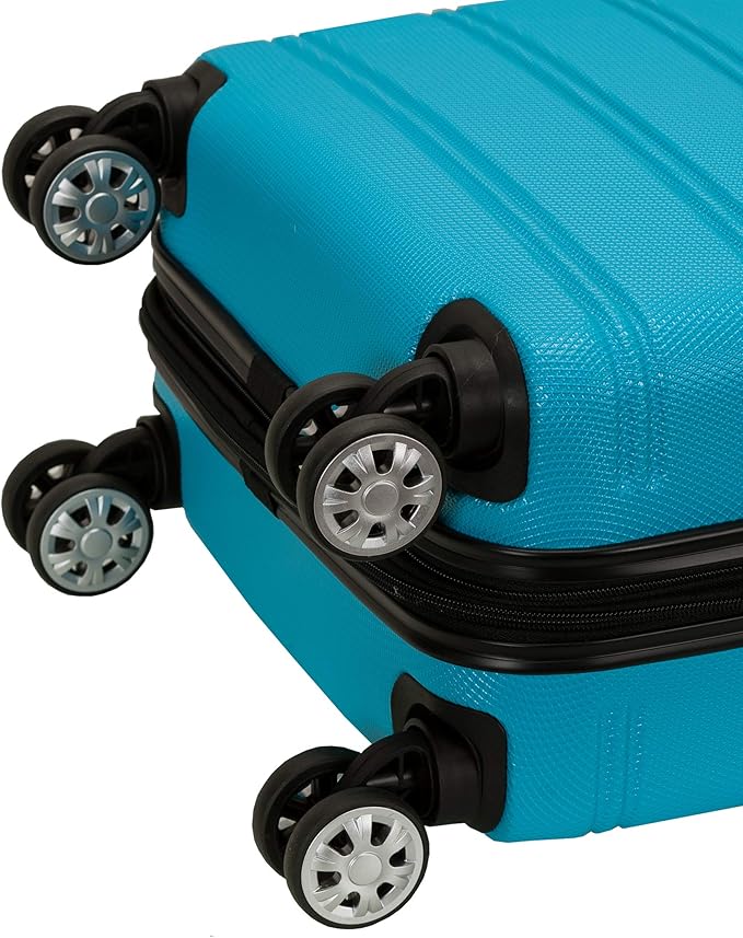 Rockland Melbourne Hardside Expandable Spinner Wheel Luggage, Turquoise, Carry-On 20-Inch