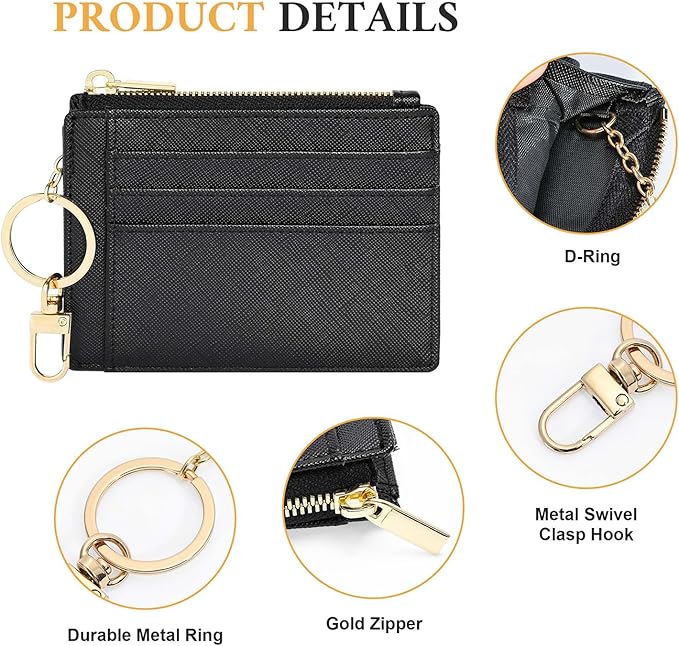 Sodsay Card Case Slim Front Pocket Wallet for Women Credit Card Holder with Keychain | Slim, Front Pocket, Credit Card Holder, with Keychain