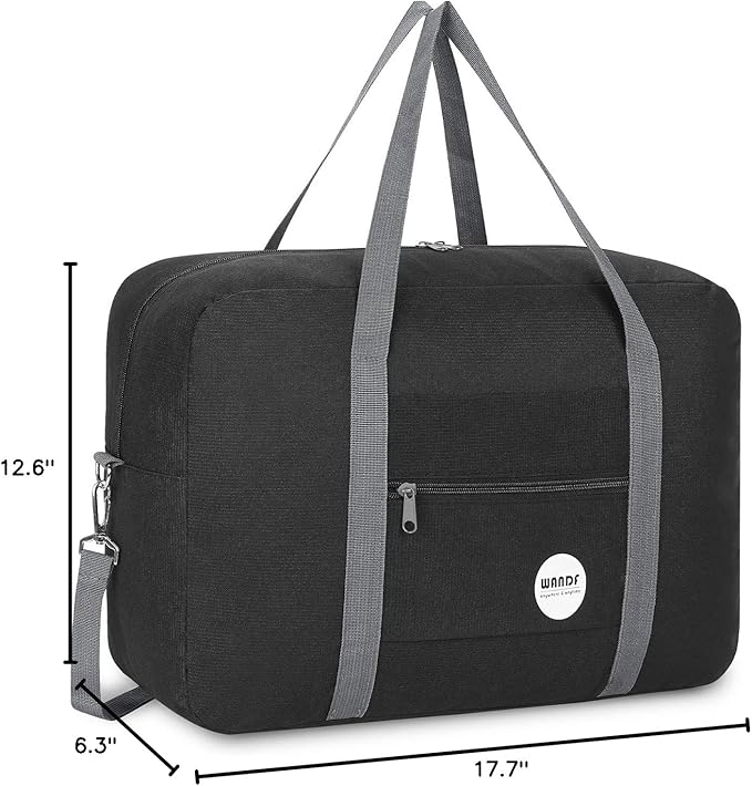 WANDF For Spirit Airlines Personal Item Bag 18x14x8 Travel Duffel Bag Underseat Foldable Carry-on Luggage for Women