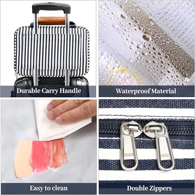 Bosidu Hanging Travel Toiletry Bag,Large Capacity Cosmetic Travel Toiletry Organizer for Women with 4 Compartments & 1 Sturdy Hook,Perfect for Travel/Daily Use/Christmas