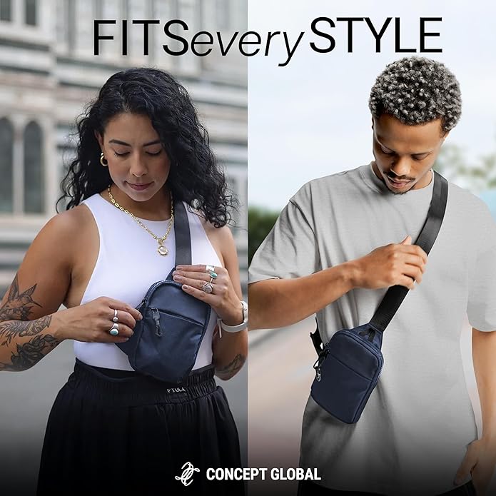 Travel Sling Bag for Men & Women - Water Resistant Crossbody Multipocket Chest Bag with Anti-Theft & RFID