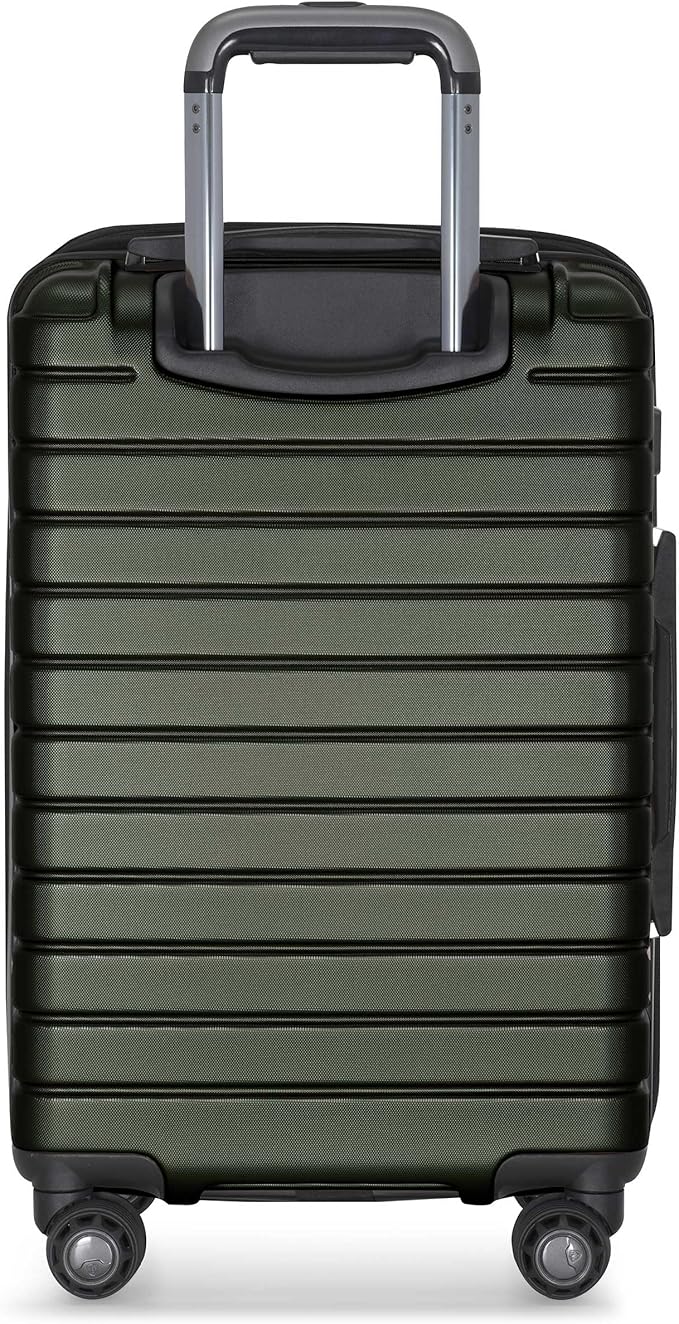 Traveler's Choice Archer Polycarbonate Hardside Spinner Luggage Set, Tie Down Straps ,Green, 2-Piece