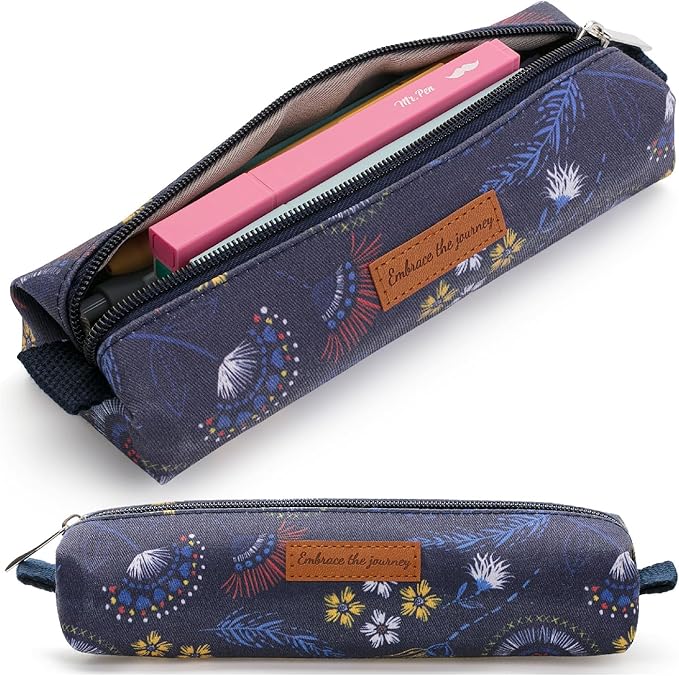 Mr. Pen- Cute Pencil Case Pouch, Navy Blue Color, Multipurpose Canvas Bible Pencil Pouch