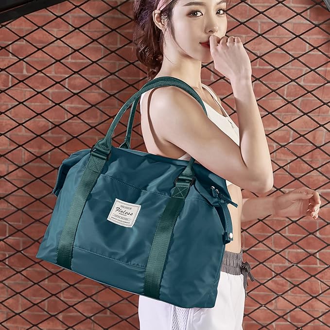 HYC00 Travel Duffel Bag,Carry-on Overnight Weekender Bags for Women,Sports Tote Gym Bag with Wet Pocket