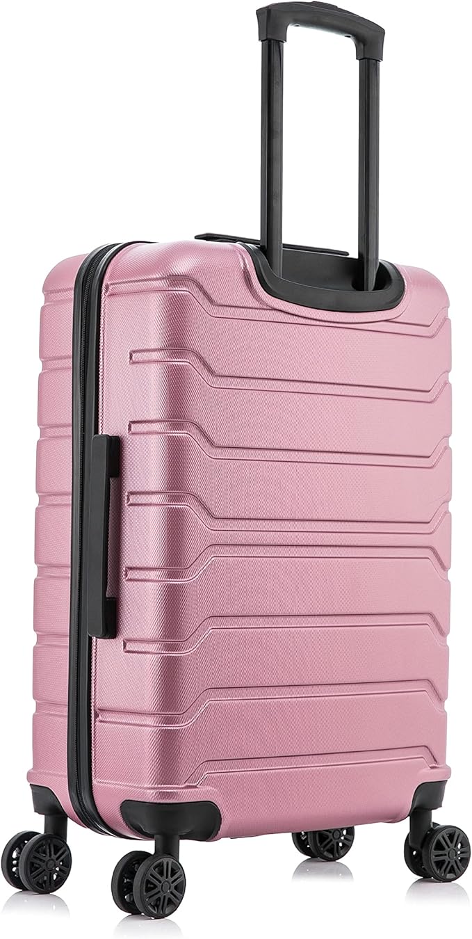 InUSA TREND Luggage with Spinner Wheels | Durable lightweight Hardside Suitcase, Travel bag with Handle and Trolley, 24-Inch Medium Checked luggage | Rose Gold