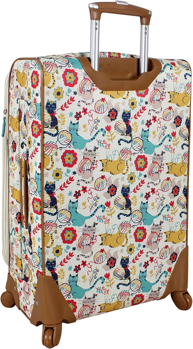 Lily Bloom Design Pattern 28" Luggage Softside Expandable With Double Spinner Wheels, Large Lightweight Suitcase Checked Bag For Women
