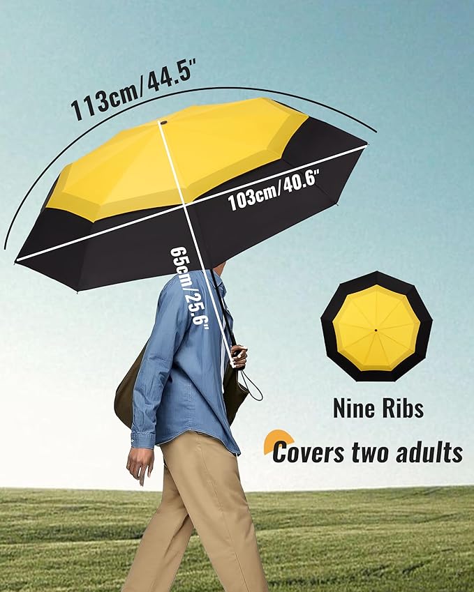 Travel Compact Umbrella Windproof - Portable Automatic for Rain, Folding Umbrella for Men and Women, Portable 210T Fabric