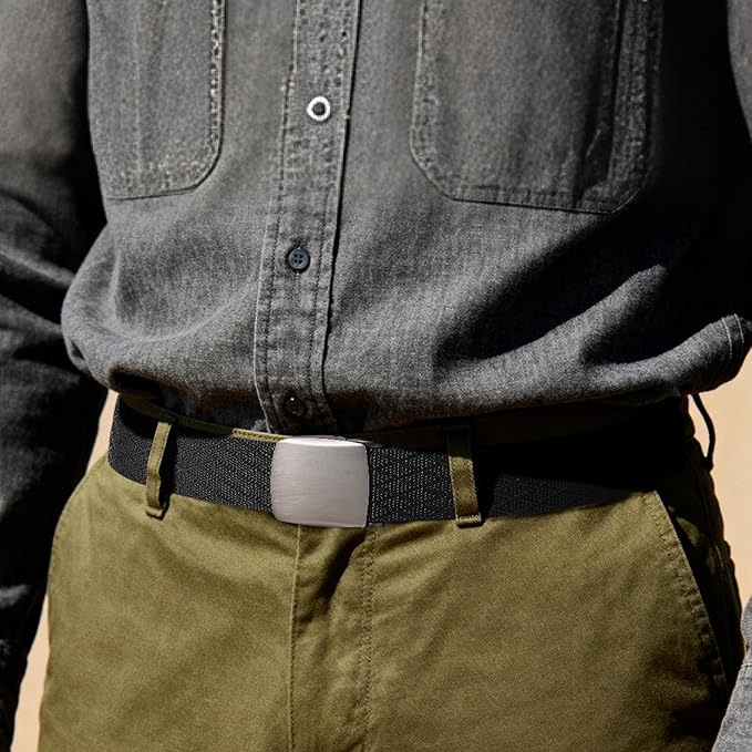 Mile High Life Nylon Web Belt Outdoor Military Belt With TSA Safe Plastic Buckle Belt