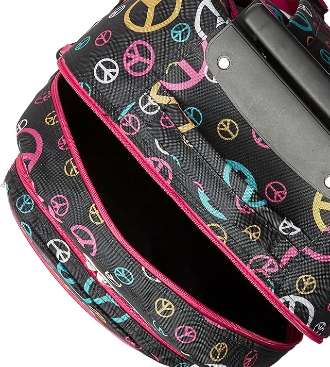 Rockland Double Handle Rolling Backpack, Peace, 17"