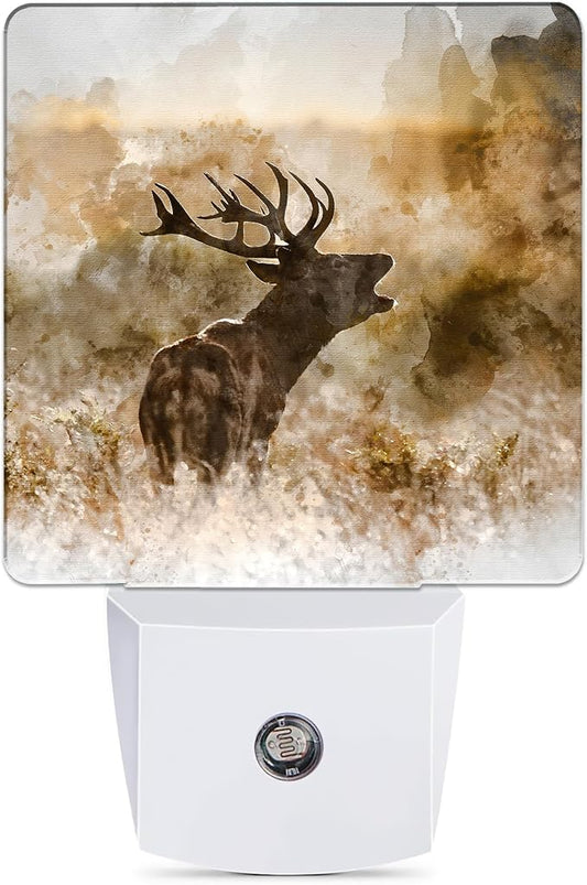 Deer Autumn Fall Night Light Plug in Wall Lamp Smart Dusk to Dawn Sensor for Home Decorative, Kids Room Bedroom Bathroom Kitchen Hallway Gifts
