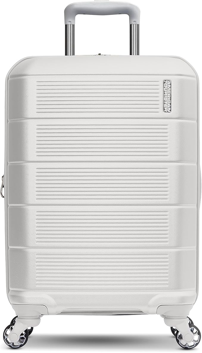 American Tourister Stratum 2.0 Expandable Hardside Luggage with Spinner Wheels, Carry-On, White