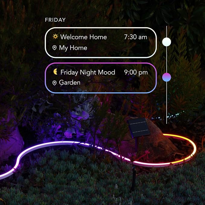 LIFX Neon Flex Rope Lights - 16ft Outdoor LED Rope Light - Compatible with Alexa | Matter Certified, Apple Homekit, WiFi 2.4GHz, Polychrome 60 Zones, RGB 1500-9000K, 2150 lm, IP67, for patios, eaves, pathways