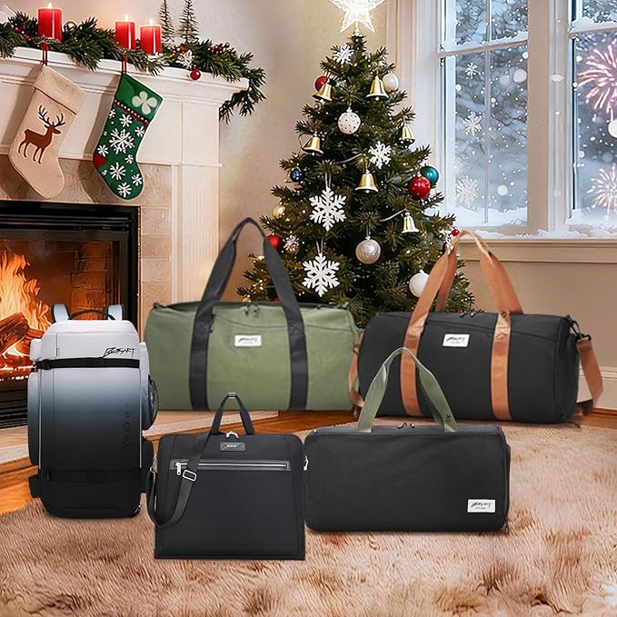 BE SMART Waterproof Foldable Garment Bags for Travel, 51" Large Travel Hanging Bags for Clothes, Carry on Suit Bag with Strap for Men Women, Wrinkle Free Luggage Suit Cover for Business Trips(Black)