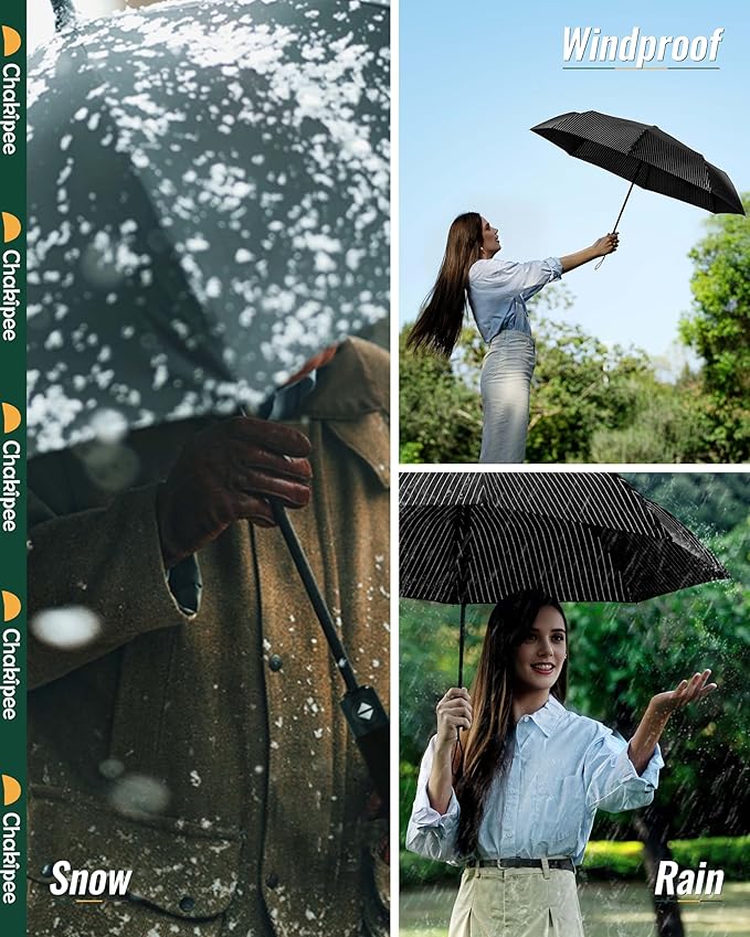 Travel Compact Umbrella Windproof - Portable Automatic for Rain, Folding Umbrella for Men and Women, Portable 210T Fabric