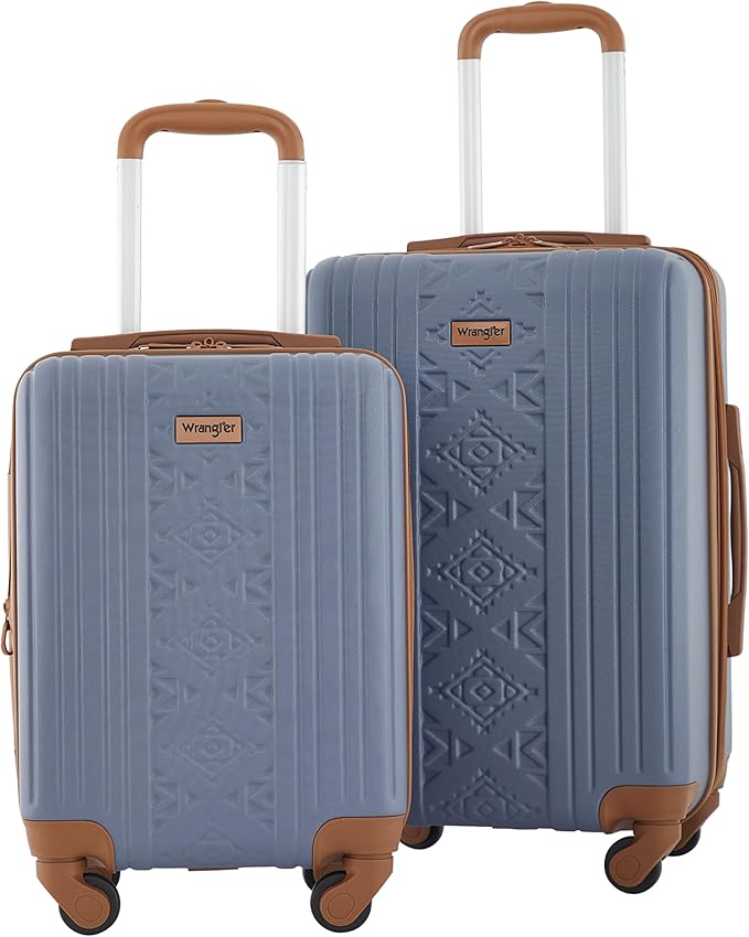Wrangler 22" and 18" Heartland 2-Piece Carry-On Luggage Set, Vintage Indigo