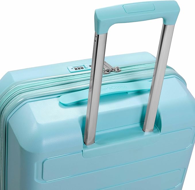 Traveler's Choice Pagosa Hardshell Expandable Luggage with Spinner Wheels, Baby Blue, 30-Inch Large
