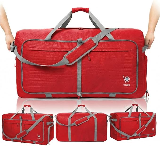 Bago Extra Large Duffle Bag for Travel Women & Men. Durable, Lightweight, Foldable Travel Duffel Bags For Traveling Women. 120L Duffle Bags Use As a Weekender Bag with Shoe Compartment, Checked Duffel