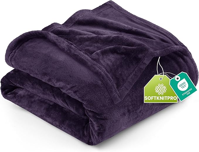 Utopia Bedding Fleece Blanket Twin Size Purple 300GSM Luxury Anti-Static Fuzzy Soft Microfiber Bed Blanket (60x80 Inch)