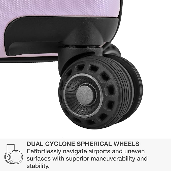 Traveler's Choice Archer Polycarbonate Expandable Luggage with Spinner Wheels, Light Purple, Checked 26-Inch