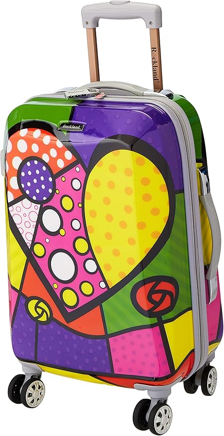 Rockland Vision Hardside Spinner Wheel Luggage, Heart, Carry-On 20-Inch
