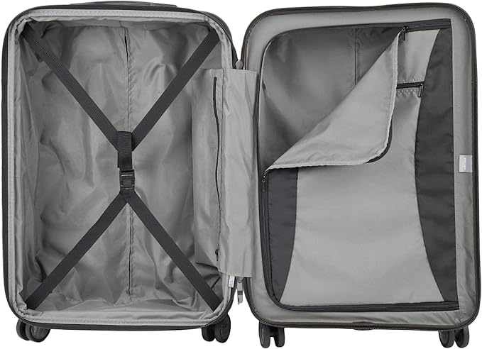 DELSEY PARIS Titanium Hardside Expandable Luggage with Spinner Wheels, Black, Carry-On 19 Inch