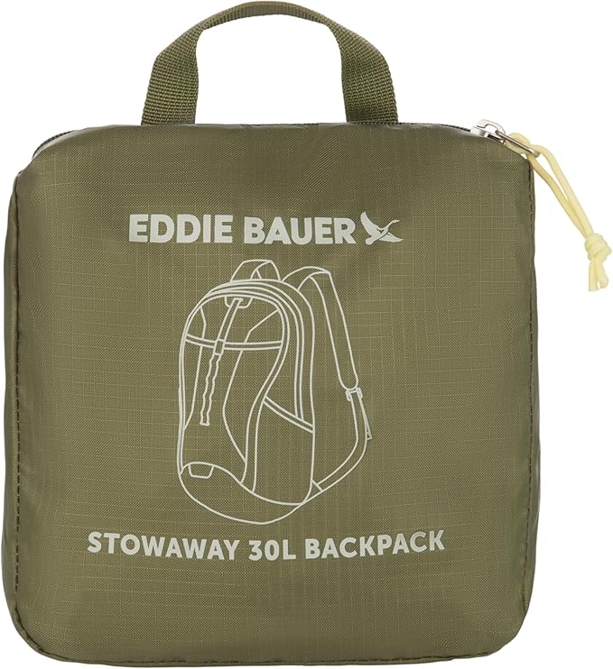 Eddie Bauer Stowaway Packable Backpack | Travel | Outdoor | Lightweight | Foldable | Durable | Ripstop Polyester | 30L - Irish Green