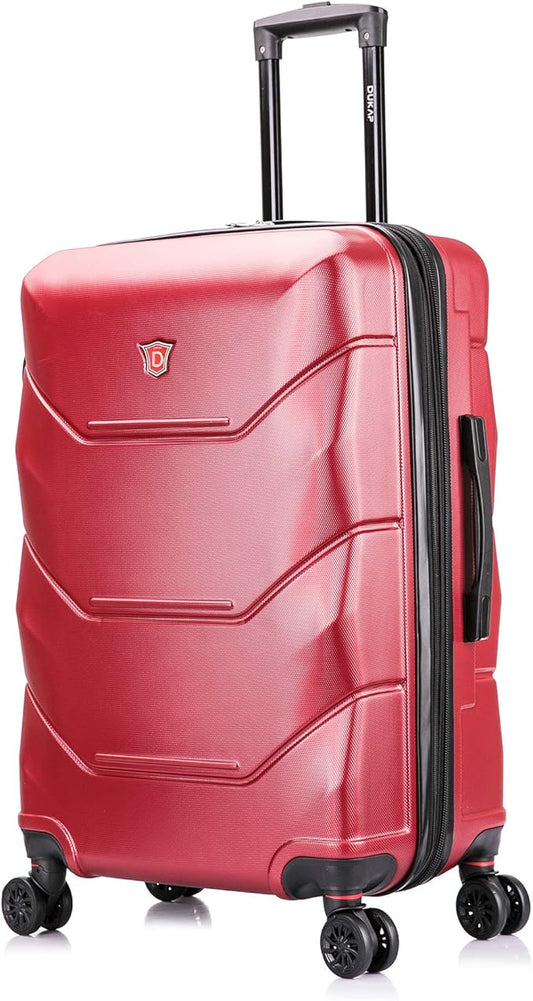 DUKAP ZONIX Luggage with Spinner Wheels | Durable Lightweight Hardside Suitcase, Spacious Travel Bag with Handle and Trolley | 26 Inch Medium Checked Luggage | Wine