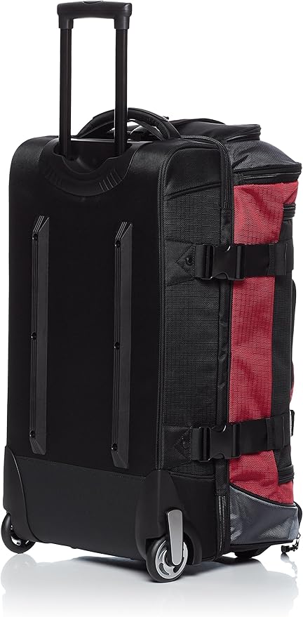 Amazon Basics Ripstop Wheeled Duffel Bag with Multi-Pocket Design, Portable, 30", Red