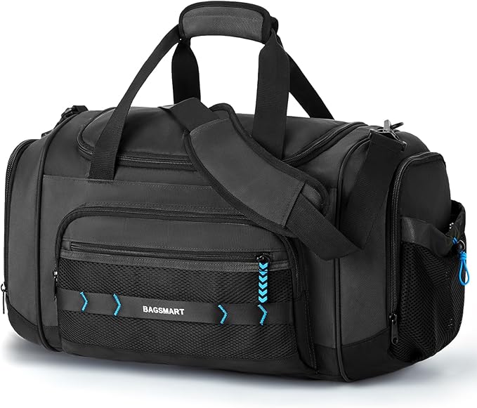 BAGSMART 4-IN-1 Gym Bag for Women Men, TSA Lightweight Duffle Bag for Travel with Shoe Compartment & Wet Pocket, 22L/30L/38L Tactical Backpack with 40oz Water Bottle Holder