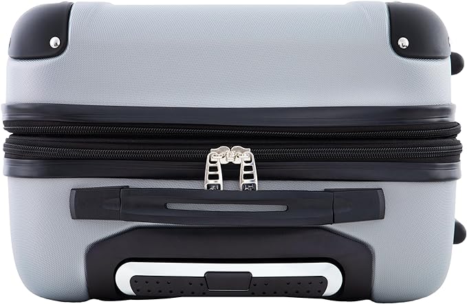 Travelers Club Chicago Hardside Expandable Spinner Luggage, Silver, 22" Carry-On