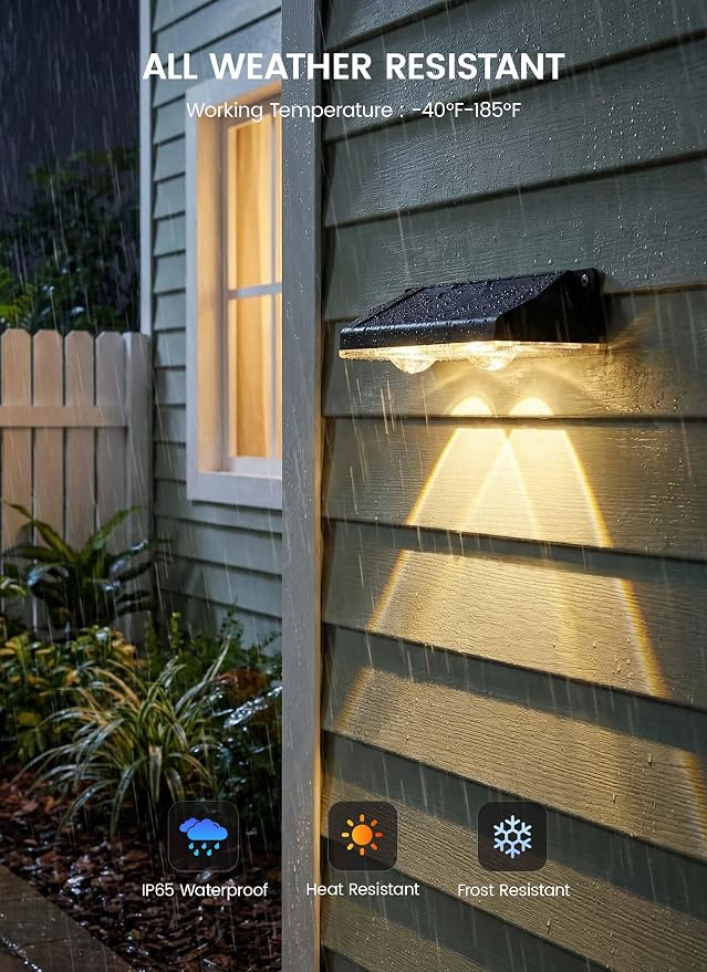 Brightown 8 Pack Solar Fence Lights Outdoor, 3000/4000/6000K/RGB 12 Modes | Fence Lights Solar Powered, 11 Colors, IP65 Waterproof, for Outside Backyard, Deck, Step, Wall, Yard, Patio, Pool, Railing