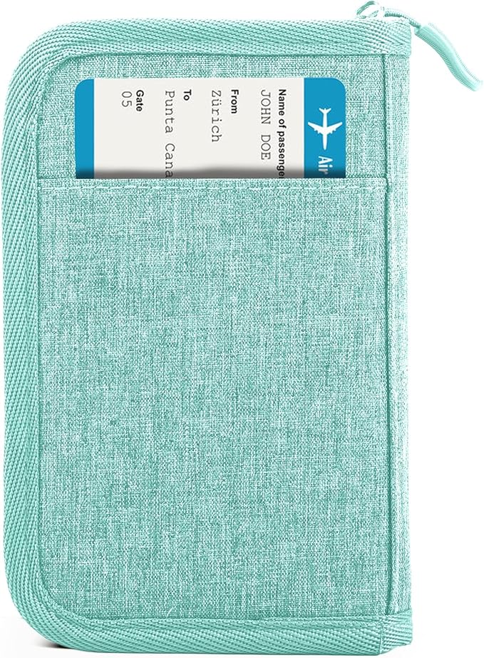 Passport Holder for Travel, Women Rfid Blocking Passport Wallet, Travel Essentials Premium Wallets, Waterproof Passport Holders Bag for Men Traveling, Travel Document Organizer Credit Cards Case