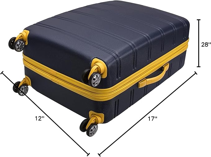 Rockland Melbourne Hardside Expandable Spinner Wheel Luggage, Navy, 3-Piece Set (20/24/28)