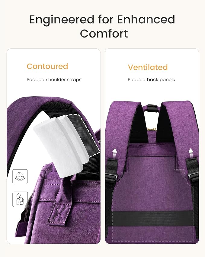 LOVEVOOK Laptop Backpack for Women with Giant Tumbler Holder Pocket,15.6 inch Waterproof Travel Backpack Purse Computer Laptop Bag,Professional Work College Nurse Teacher Backpack Daypack,Royal Blue