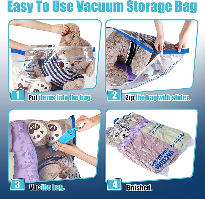 Vacuum Storage Bags Jumbo and XXL, Extra Large Vacuum Seal Bags for Bedding Blankets Comforters Clothing (4J+4XXL)
