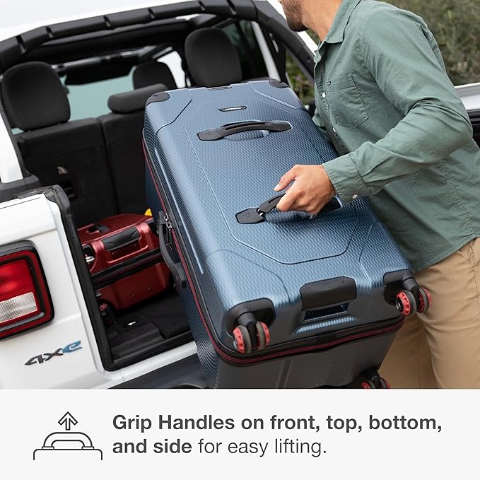 Traveler's Choice Maxporter II Polycarbonate Hardside Trunk with Spinner Wheels, Navy, 31-Inch Large Trunk