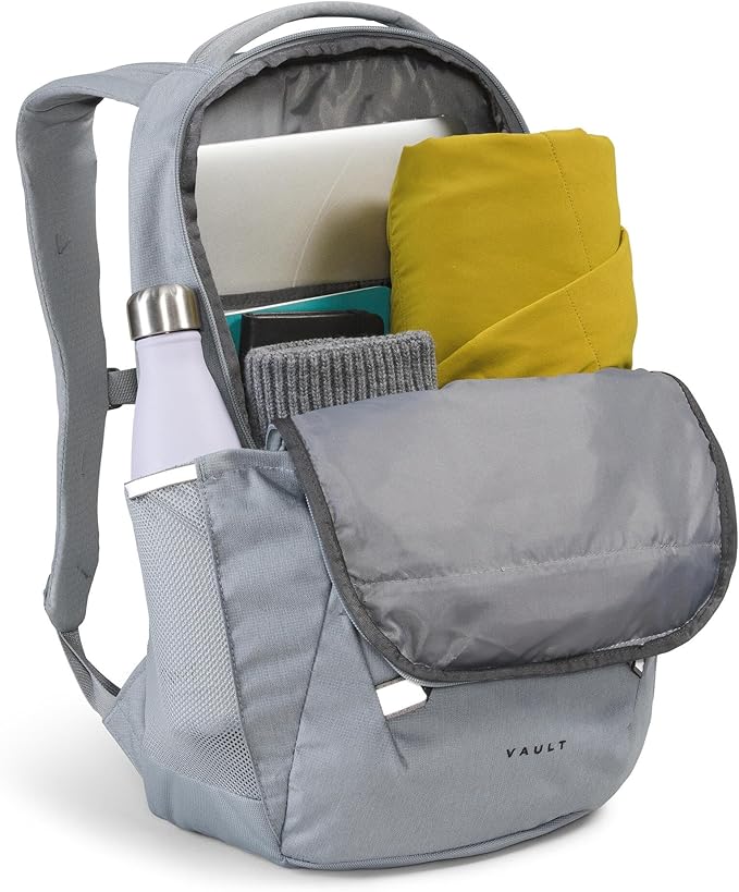 The North Face Vault Everyday Laptop Backpack - Commuter Travel Bag, Water-Repellent Finish, Spacious Compartment, Mid Grey Dark Heather/TNF Black-NPF, One Size