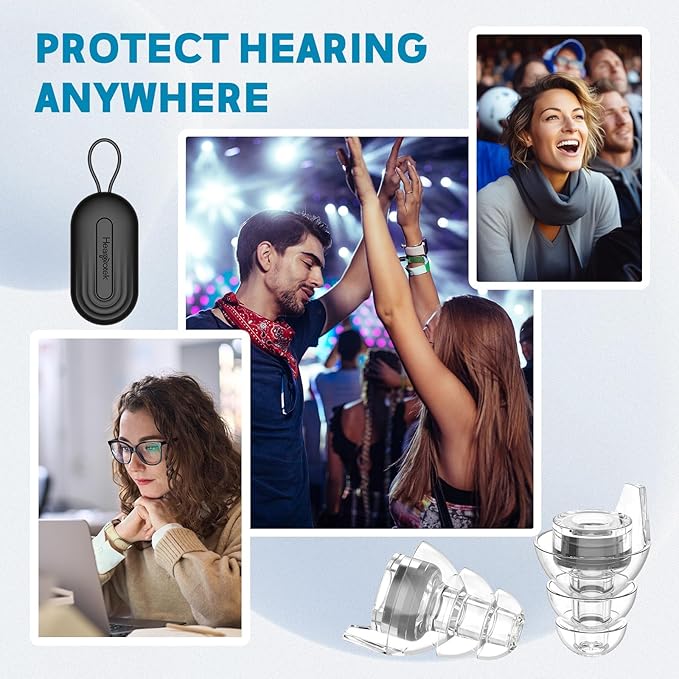 Hearprotek Concert Earplugs, Soft Silicone Hi-Fi Spirit Noise Reduction Music Ear Plugs for Small Canals Hearing Protection, Musicians, Rave, Dj, Tinnitus Relief, Music Festival