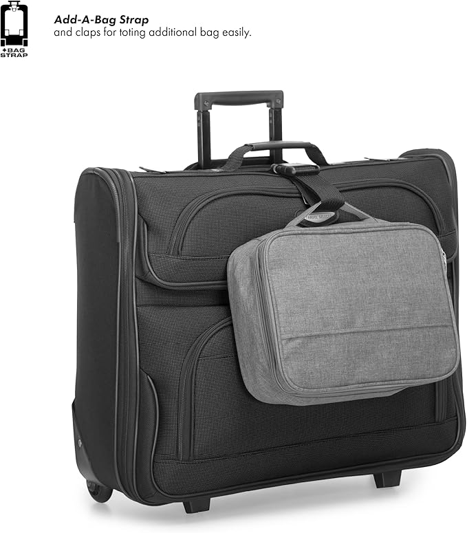 Travel Select Amsterdam Business Rolling Garment Bag, Softside Expandable Rolling 2-Wheeled Suit Carrier, Gray, One Size