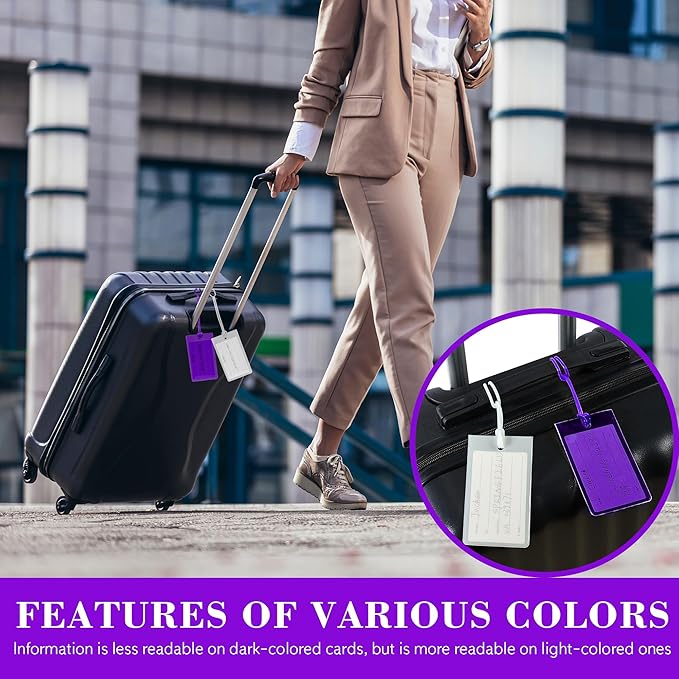 10 Pack Luggage Tags for Suitcases, Airplane Travel Essentials for Flying, International Travel Must Haves, and Luggage Accessories by Sodsay