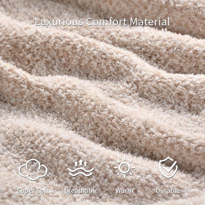 JOOJA Wearable Blanket Super Soft Feather Yarn Blanket Shawl with Pockets Fuzzy Throw Blanket TV Blanket for Adults Teens