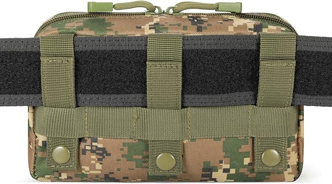 FRTKK Tactical Molle Admin Pouch Utility Laser Cut EDC Tool Pouch Bag Horizontal Modular Pouches Include US Flag Patch and Keychain