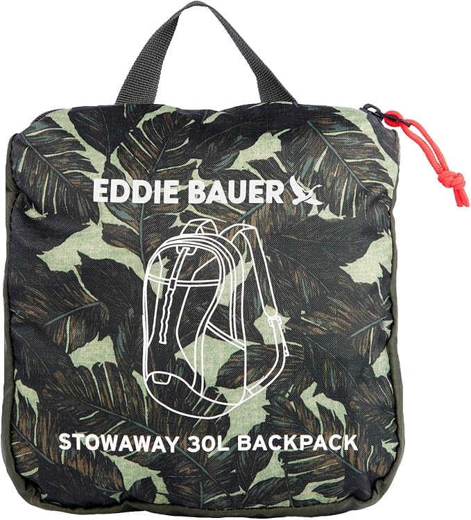 Eddie Bauer Stowaway Packable Backpack | Travel | Outdoor | Lightweight | Foldable | Durable | Ripstop Polyester | 30L - Dark Loden