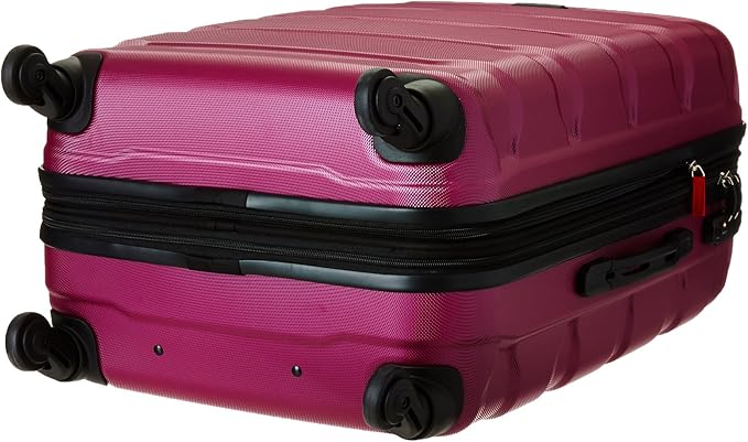 Samsonite Omni PC Hardside Expandable Luggage with Spinner Wheels, Radiant Pink, Checked-Medium 24-Inch